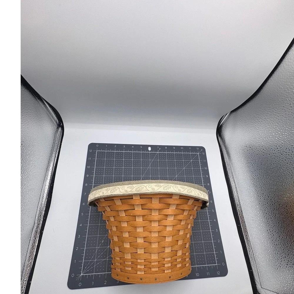 Longaberger 2005 Handmade Wall Basket with Liner and Protector Brown Sage